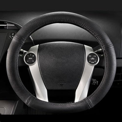 Customized for Toyota Prius Microfiber Leather Steering Wheel Cover for Prius C Aqua 2010 2011 2012 2013 2014 2015 2016 2017 2018 2019 Black Car Special Design YR01B