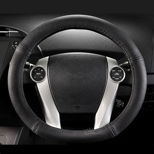 Customized for Toyota Prius Microfiber Leather Steering Wheel Cover for Prius C Aqua 2010 2011 2012 2013 2014 2015 2016 2017 2018 2019 Black Car Special Design YR01B