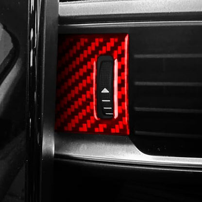 Real Red Carbon Fiber Car Driver Side AC Vent Rotary Control Switch Soft Sticker Auto Interior Trim Compatible with Ford Explorer(U625)XLT/Limited/ST/Platinum/Platinum Hybrid 2020 2021 2022 2023 - color: Driver Side Ac Vent Control Panel
