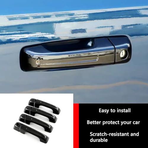 Car Accessories Fit for Dodge Ram 1500 2025 2024 2023 2022 2021 2020 2019 Door Handle Cover Trims （Glossy Black W/O Smart Hole ABS 8PCS - color: Glossy Black W/O Smart Hole