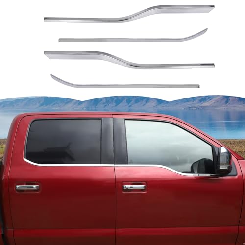RT-TCZ Window Trim Strip Cover Window Molding Trim Cover Decoration Exterior Accessories for Ford F150 2015-2020 (Chrome) - color: Chrome