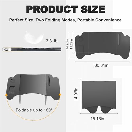 2 in 1 Car Tray for Tesla Model Y, Car Steering Wheel Desk, Car Desk for Car Mount with Pen Holder, Car Food Tray for Eating with Drinks Holder, Multipurpose Travel Car Accessories