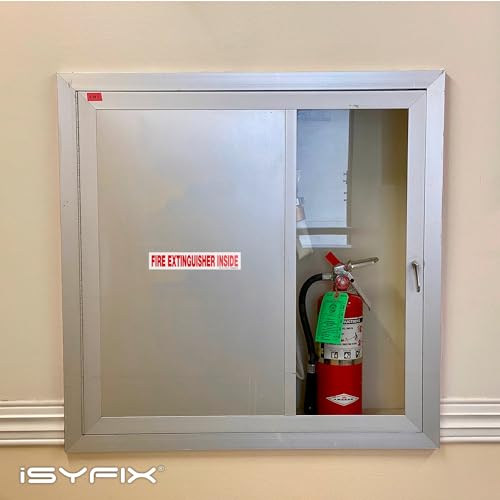 iSYFIX Fire Extinguisher Inside Sticker Sign – 10 Pack 9x1.7 Inch – Self-Adhesive Reflective Vinyl Decals, Laminated UV, Weather, Scratch, Fade Resistance, for Cars, Trucks, Trailers & Vehicles - color: White Reflective, size: 9x1.7 (10 Pack)