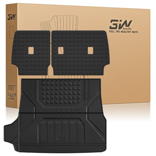 3W Cargo Mat for Toyota 4Runner 2025 2026 5 Seats(Not fit Hybrid), All Weather TPE Custom Fit Trunk Mat & Backrest Mat for SR5/TRD/Limited 6th gen 4 Runner - style: 6. 4Runner Gas 5Seat|25-26|Trunk Mat&Backrest Mat