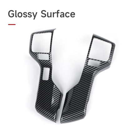 Car ABS Sticker Carbon Fiber Decal Cover Interior Trim Accessories for Toyota 4Runner SUV 2010-2025 Black - color: Wheel