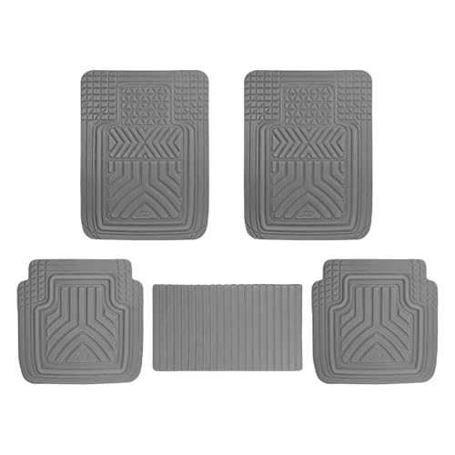 Mandark Car Floor Mats Full Set, 5PCS Deep Dish All Weather Waterproof Heavy Duty Vehicle Pad, Automotive Interior Protection Flooring Liner Accessories, Universal for SUV Sedan Truck (Black/Gray) - color: Black/Gray