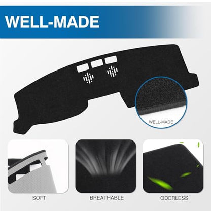 KUST Black Dash Cover for Mazda CX-5 CX5 2017-2024 2025 2026 (Without HUD) Polyester Dashboard Cover Non-Slip Center Console Dash Cover Interior Accessories for Mazda CX5 Sunshade No Glare - size: Cx-5 17-26(black)
