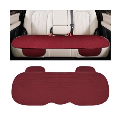 Osilly Car Back Seat Cover, Anti-Slip Long Vehicle Rear Bench Protectors with Storage Pocket, Breathable Comfortable Auto Interior Seating Bottom Protection Accessories, Universal Fit (Wine Red) - color: Wine Red