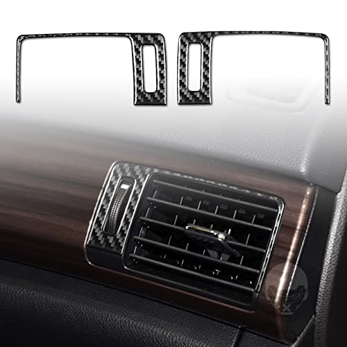 Carbon Fiber Texture Center Console Both Side Air Condition Vent AC Outlet Frame Trim Interior Accessories Compatible with Honda Accord 9th Gen 2013 2014 2015 2016 2017 Type A - color: Black 10