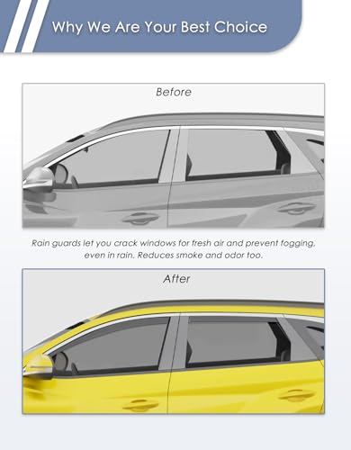 in-Channel Window Rain Guard for Fit for Hyundai Tucson 2022 2024 2023 2025 2026 Rain Guards Side Window Visors Low Profile Vent Visor Window Deflectors Vent Shades Car Accessories - size: 2022-2026 Hyundai Tucson