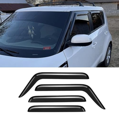 94367 Sunproof Waterproof Side Window Wind Deflector, 4pcs Protective Replacements Rain Guards Set, Window Visor fit for 2014-2019 Kia Soul - size: 2014-2019 Kia Soul
