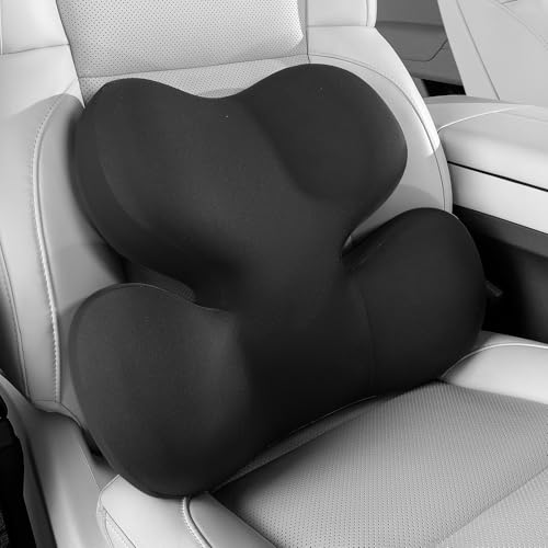 BEBAS Lumbar Support Pillow for Car, Ergonomic Memory Foam Back Cushion for Driving, Lower Back Support for Pain Relief, Lumbar Cushion for Car Seats, Office Chairs, Wheelchairs - Black - color: Black