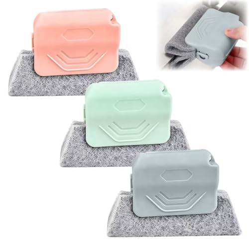 Magic Window Track Cleaner,Upgraded Handheld Window Groove Cleaning Brush Tools Set,Cleaning Brush Set for Window lides Gaps,Tile Grout Lines, Shutter Slats,Car AC Vents & Narrow Gaps(Mix 3PCS)