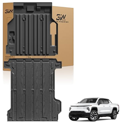 3W Front Trunk Mat & Trunk Bed Mat Fit Silverado EV/GMC Sierra EV/Sierra EV Denali 2024 2025 2026,All Weather TPE Custom Fit Car Accessories for Silverado EV/GMC Sierra EV/Sierra EV Denali - size: Chevy Silverado EV 24-25 Front Mat & Bed Mat