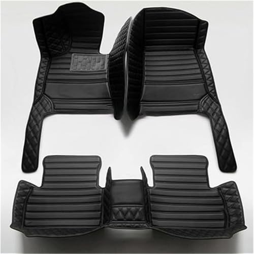Custom Car Mats All Weather Fit Automotive Floor Mats PU Leather Protector Mat for Most Sedan, SUV, Truck Floor Mats (All with Black) - color: All With Black