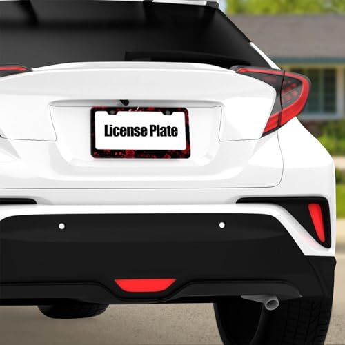 Red Blood Drop License Plate Frame, Halloween Funny License Plate Holder, Black Aluminum License Plate Covers, 2 Holes & Screws, 6 X 12 in - color: Blood Drop, size: 6"L x 12"W