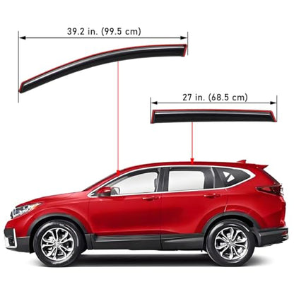 Lightronic Extra Durable Clip-on in-Channel Auto Vent Window Visor, Fits 2017-2022 Honda CR-V (CRV), UV Protection Rain Guard, Original Wind Deflector, No-Drill Easy Install, Dark Smoke, 4-Pcs