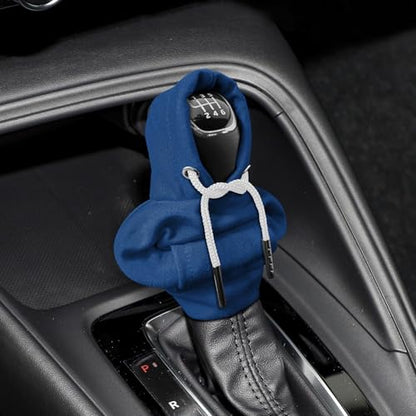 Gear Shift Hoodie, Shifter Hoodie, Funny Car Gear Shift Protector Cover, Automotive Interior Cute Gadgets Fashionable Mini Sweater Shifter Stick Knob Cover Universal for Most Vehicles (Blue) - color: Blue