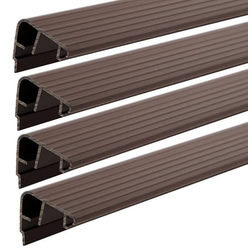 Pangda 4 Pcs 36" L Fixed Vinyl Sill Cap 1-3/8 Inches High Exterior Door Threshold Seal Replacement for Residential Door Trim-to-fit Fixed Vinyl Sill for Residential Entry Waterproof(Dark Brown) - color: Dark Brown, size: 1-3/8,36 Inch