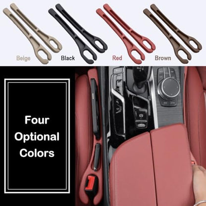 Car Seat Gap Filler Plug Strip 2 Pack, No-Drop Carseat Side Gap Filler Organizer Catcher with Dual Storage & Seatbelt Slot,Universal Fit Fill The Gap Between Seats & Console for Car SUV Truck, Black - color: Black, EVA