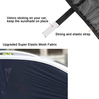 2Pack Large Car Window Screen Mesh 41" to 53", for Large SUV, Pickup, Truck, Minivan, Window Sun Shade for Car Camping Overnight Sleeping - size: L(41-53")