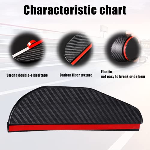 2Pcs Carbon Fiber Side Mirror Rain Visor Guard, Universal for Cars, Trucks and SUVs (Black) - color: Carbon fiber