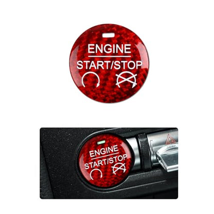 Car Engine Start Stop Button Sticker Carbon Fiber Decal for Ford Mustang 2015 2016 2017 2018 2019 2020 2021 2022 2023 Accessories - color: Engine Start Stop Button