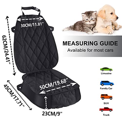 AsFrost Dog Seat Cover Cars Trucks SUVs, Thick 600D Heavy Duty Pets Car Seat Cover, Waterproof & Wear-Resistant Durable Nonslip Backing & Hammock Convertible, Black, 2 Pack - color: black, size: 2 PCS