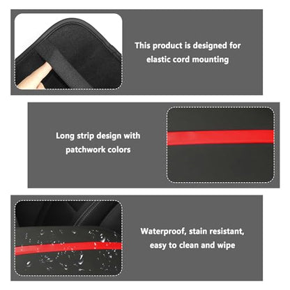 Leather Car Center Console Cover,Striped Patchwork Car Armrest Cover for Protecting Car Armrest Box & Car Decorations,Universal Car Accessories Interior Fits Cars,SUVs,Trucks (Black/Red)