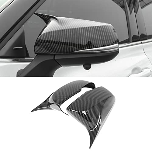 LEXLEY Door Mirror Covers,Horn Style Rearview Side Mirror Cover Cap Compatible with Toyota Highlander 2020 2021 2022 2023 2024 2025 2026-Carbon Fiber - color: Carbon Fiber black