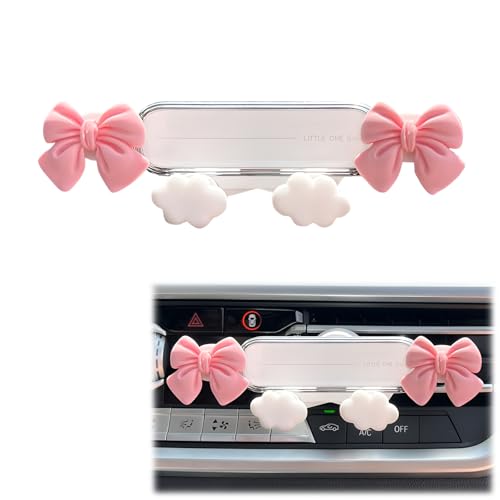 AGLOO Adorable Car Phone Holder – Pink Butterfly Bow Design,Universal Car Air Vent Phone Mount for All Smartphones,Kawaii Car Accessories for Women Girls