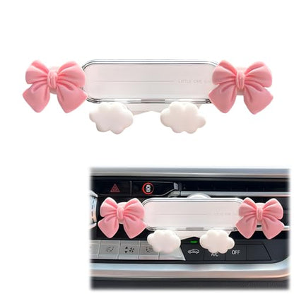 AGLOO Adorable Car Phone Holder – Pink Butterfly Bow Design,Universal Car Air Vent Phone Mount for All Smartphones,Kawaii Car Accessories for Women Girls