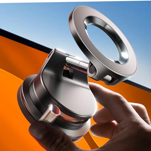 LISEN for Magsafe Car Mount, Magnetic Phone Holders for Your Car, Vacuum Phone Mount for Car Accessories for Women Men Jeep BMW, SuctionPro Gifts Kits, for iPhone 17 Pro Max 16 15 14 13 12 - color: Black