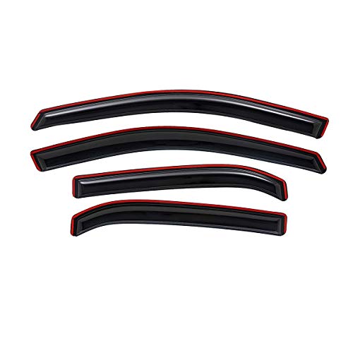 Lightronic Extra Durable Clip-on in-Channel Auto Vent Window Visor, Fits 2010-2017 Chevrolet Equinox, UV Protection Rain Guard, Original Wind Deflector, No-Drill Easy Install, Dark Smoke, 4-Pcs - size: In-Channel