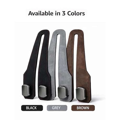 Car Headrest Hook 2 Pack, Premium Leather Car Purse Hooks, Heavy Duty Seat Back Organizer for Handbags, Groceries & Bags, No Scratch, Easy Install Car Accessories(2, Black) - color: Black