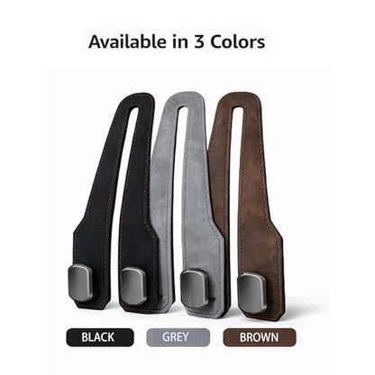 Car Headrest Hook 2 Pack, Premium Leather Car Purse Hooks, Heavy Duty Seat Back Organizer for Handbags, Groceries & Bags, No Scratch, Easy Install Car Accessories(2, Brown) - color: Brown
