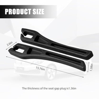 Car Seat Gap Filler, 2PCS Crevice Blocker Stopper Between Vehicle Seat Console, No Drop Automotive Fill Crevice Guard Interior Accessories, Universal for SUV Truck Sedan (Black) - color: Black