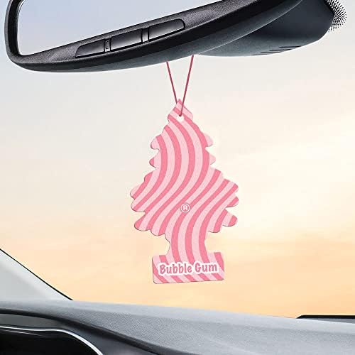 LITTLE TREES Car Air Freshener | Hanging Tree Provides Long Lasting Scent for Auto and Home | 24 Air Fresheners |Bubble Gum - color: Bubble Gum