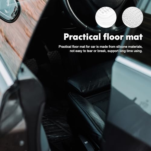 Healeved Silicone Car Floor Mat, Front Vehicle Foot Mat, Waterproof PVC Automotive Floor Protection for Easy Cleaning and Sturdy Use