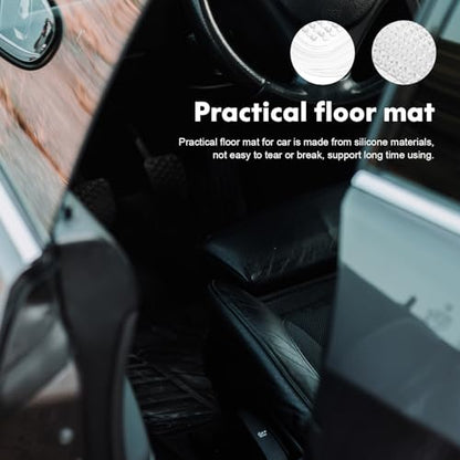 Healeved Silicone Car Floor Mat, Front Vehicle Foot Mat, Waterproof PVC Automotive Floor Protection for Easy Cleaning and Sturdy Use