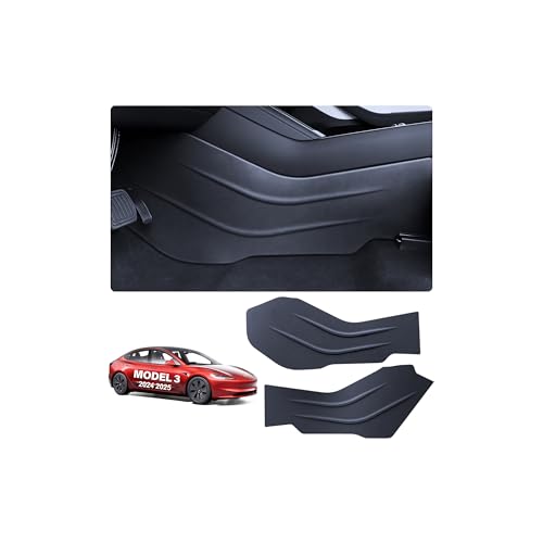 2PCS Center Console Front Side Anti-Kick Mats for Tesla Model 3 Highland 2024 2025 Accessories, TPE Seat Center Side Cover Pad Model 3 Anti-Dirty Waterproof Dust Resistant Protector Mat Cover - size: Model 3 Highland Anti Kick Pad