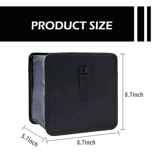 Foldable Car Trash Can, Hanging Car Storage Bag with Waterproof Liner, Open-Top Garbage Can, Car Interior Accessories for Sedan SUV Truck RV (Black)