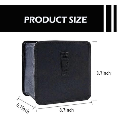 Foldable Car Trash Can, Hanging Car Storage Bag with Waterproof Liner, Open-Top Garbage Can, Car Interior Accessories for Sedan SUV Truck RV (Black)