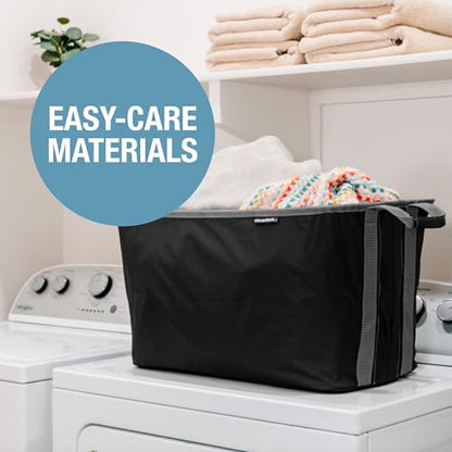 CleverMade Collapsible Laundry Basket 2 Pack – 60L (16 Gal) Foldable Clothes Hamper with Reinforced Handles, Space Saving Fabric Laundry Bin, Holds 55 lbs, Flat Folding for Home & Travel - Black - color: Black Gray