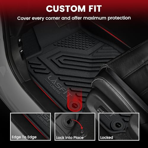 LASFIT Floor Mats & Trunk Mat for Honda CR-V 2017-2022 EX-L/EX/Touring/LX/Special Edition, All Weather Protection TPE Floor Liners 1st & 2nd Row & Cargo Mat in Lower Position (NOT for Hybrid) - style: 2）For Honda CR-V | 2017-2022 | Full Set (Lower Positio