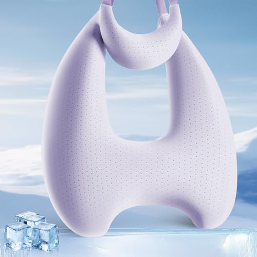 Memory Foam Kids Travel Pillow, Car Pillow for Kids, H-Shape Car Pillows for Sleeping, Removable Pillowcase, Adjustable, Porous Dots, Purple - color: Porous Dots Purple