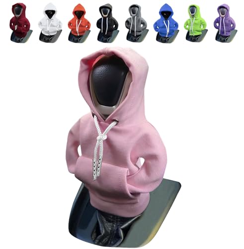 vvag Gear Shift Hoodie,Universal Shift Knob Hoodie, 4.7 Inch Car Shifter Stick Protector Decoration, Funny Hoodie Car Gear Shift Cover, Auto Interior Accessories Shifter Hoodie (Pink) - color: Pink