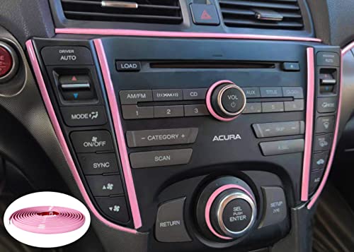 Soft Pink Car Motor Bike Self-Adhesive Exterior and Interior Molding Trim Universal Dashboard Bumper Window Door Body Side Decorative Strip Scratch-Proof (Width: 1/4 inch (6mm), 16Ft) - size: 16Ft, style: Width: 1/4 inch (6mm)