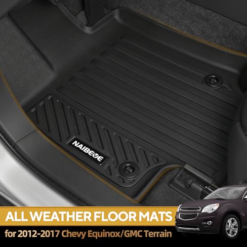 Naibeve Floor Mats for 2012-2017 Chevy Equinox/GMC Terrain Trunk Mat Cargo Mat Back Seat Cover Protector for Chevrolet Equinox Waterproof Interior Accessories - size: 9)Equinox Set|2012-2017