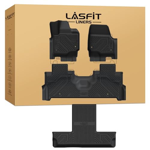 LASFIT Floor Mats for 2025 2026 Ford Expedition 7 Seats Standard (Not Fit 8 Seats and Not Fit Max),All Weather Protection TPE Easy Clean Floor Liners,3Row,4PCS Black - style: 7) Expedition Standard 7-Seat| 25-26 | 3 Rows